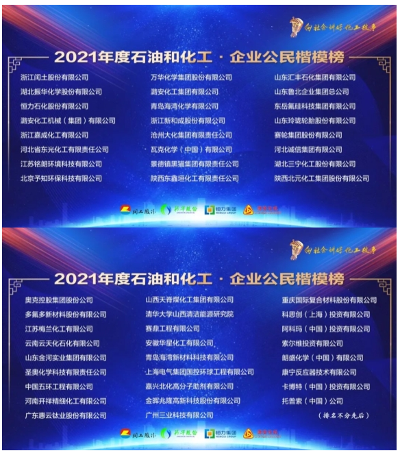《2021年度石油和化工行業責任關懷輿情報告》和2021年度中國石油和化工行業企業公民楷模榜 《2021年度石油和化工行業責任關懷輿情報告》和2021年度中國石油和化工行業企業公民楷模榜