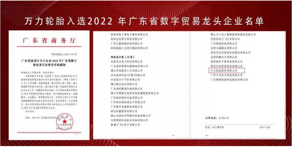 萬力輪胎，入選省級龍頭企業(yè)！