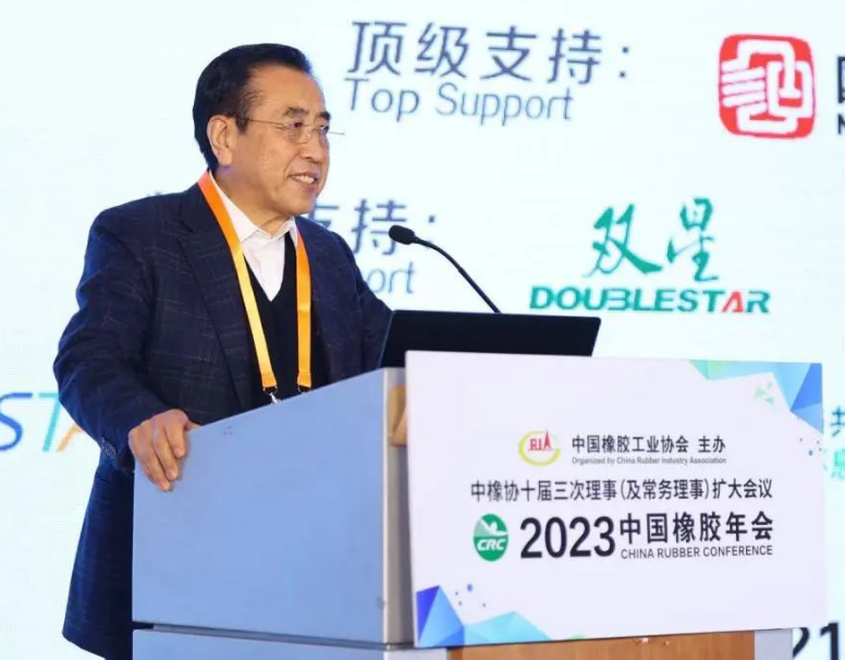 中國橡膠工業(yè)協(xié)會高級副會長、主席團企業(yè)執(zhí)行主席國家橡膠與輪胎工程技術(shù)研究中心主任，賽輪集團股份有限公司黨委書記、名譽董事長袁仲雪做大會主旨發(fā)言。袁仲雪認為，在國際市場矛盾突出的復(fù)雜環(huán)境下，企業(yè)應(yīng)在不確定環(huán)境下，做好確定的事情。對此，企業(yè)應(yīng)抓好科技創(chuàng)新、生產(chǎn)工藝創(chuàng)新、智能化/無人化創(chuàng)新、節(jié)能環(huán)保創(chuàng)新、服務(wù)用戶創(chuàng)新、人才培養(yǎng)創(chuàng)新，以此推動自身高質(zhì)量發(fā)展。