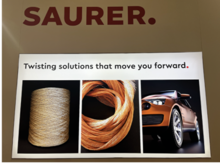 Saurer Twisting公司展示了CableCo<i></i>nder CC5，用于制造高質量簾線的現代化設備。CC5具有優化的螺紋球囊直徑和減小的心軸規格，所需空間較小，但可提高生產率。在線監測質量參數可確保滿足高質量輪胎簾線的要求，通過使用現代自動引導車技術提高包裹運輸的效率。該公司還提供了CableCo<i></i>nder CC5-TFO和CC5-3PLY的詳細信息，用于生產紗線和三層輪胎簾線。
