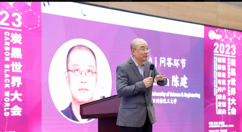 在會上，四川輕化工大學陳建教授受主辦方Smithers公司邀請，作了題為《炭黑超高硬度的發現及其對橡膠補強與耐磨性的作用》的大會報告。