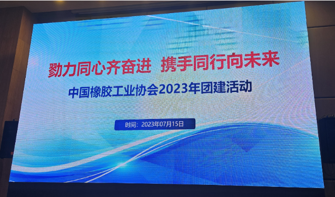 中國(guó)橡膠工業(yè)協(xié)會(huì)于7月14～17日在山東威海召開(kāi)2023年度拓展培訓(xùn)團(tuán)建活動(dòng)暨全體員工會(huì)議。此次會(huì)議共有59名來(lái)自各部門(mén)、分會(huì)(委員會(huì))的員工參與，其中包括協(xié)會(huì)長(zhǎng)徐文英、副會(huì)長(zhǎng)兼秘書(shū)長(zhǎng)雷昌純、監(jiān)事長(zhǎng)、名譽(yù)會(huì)長(zhǎng)鄧雅俐等重要成員。