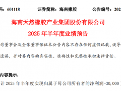 海南橡膠2025上半年預(yù)虧2-3億，主業(yè)承壓！